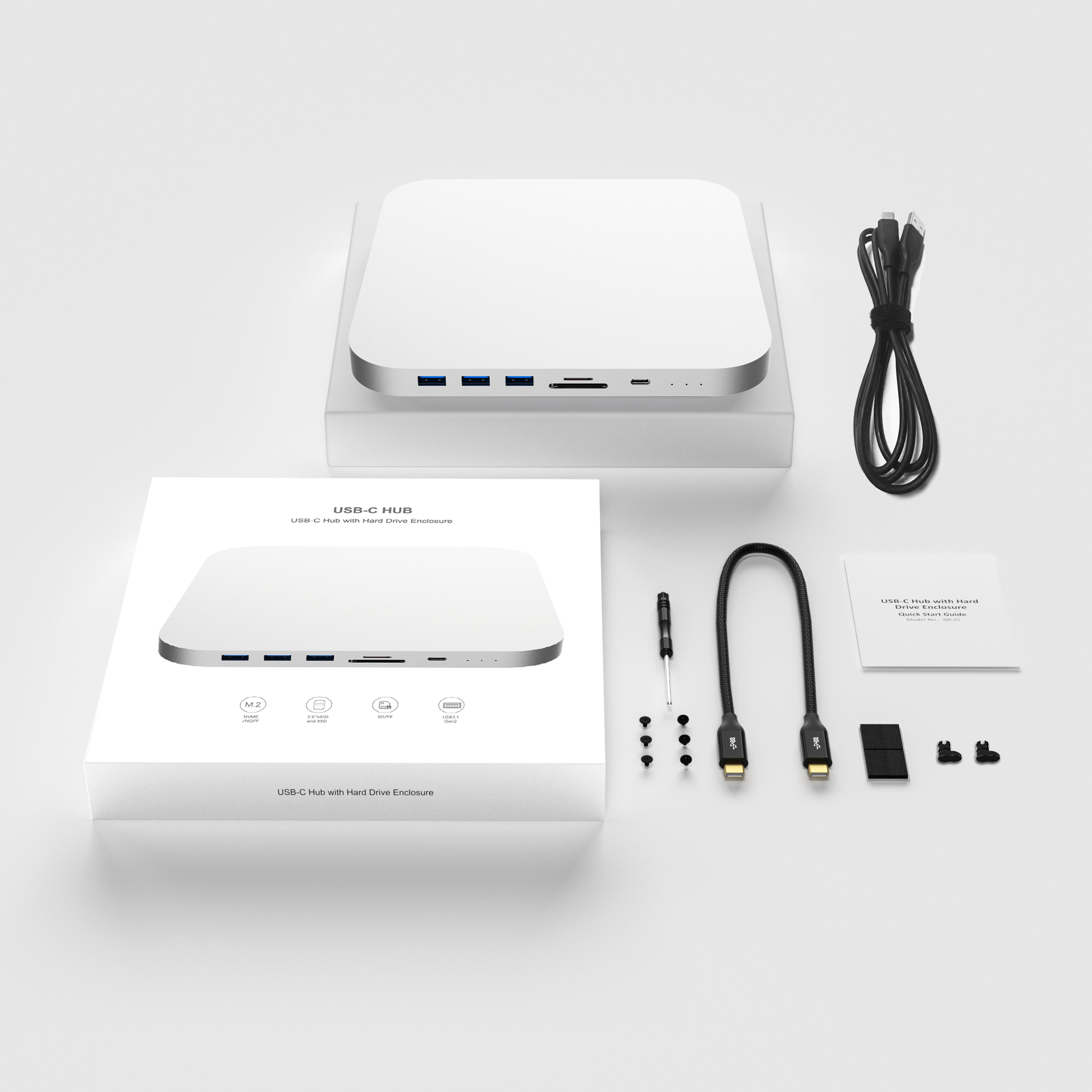 Silver MC25 Pro for Apple Mac Mini - M.2 HDD Case Reader
