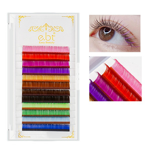 Custom Package Shiny Glitter Colored Individual <strong>Eyelash</strong> <strong>Extensions</strong> Colorful Faux <strong>Mink</strong> <strong>Eyelash</strong> <strong>Extensions</strong> - Product Image 1
