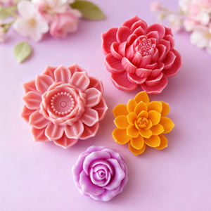 J10-418 fleur de Lotus pâtisserie pouding moule de cuisson bricolage en trois dimensions fleur aromathérapie bougie règle moules - Product Image 4