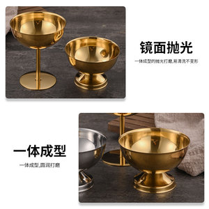 Bol à dessert en acier inoxydable, or et argent, pour glace, pudding, collations, idéal pour les fêtes, les hôtels, le café, le thé, ou comme cadeau d'affaires. - Product Image 5