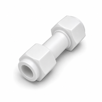 Raccords de tube droits lisses en PTFE sans fuite, 6mm 8mm 12mm, connecteurs à double ferrule, contrôle du débit de liquide haute pureté