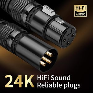 Câble XLR de haute qualité, câbles audio HiFi XLR, 15 AWG, noyau OFC 4N, fiches plaquées or, gaine en nylon pour haut-parleur - Product Image 4