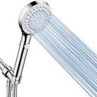 Pommeau de douche haute pression portable avec tuyau extra long de 80 pouces en acier inoxydable, support réglable et interrupteur marche/arrêt en ABS pour salle de bain