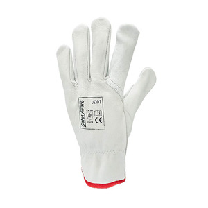 Guantes de conductor de cuero de grano de vaca Protección de manos de trabajo de seguridad industrial para ensamblaje de conducción de camiones - Product Image 6