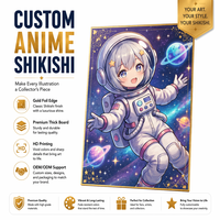 Papan Shikishi Anime Ukuran Kustom dengan Cetakan Karakter Berlapis Emas untuk Grosir