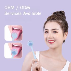 Limpiador de <span class=keywords><strong>Lengua</strong></span> de Doble Cara de Goma Suave con Mango de Plástico Antideslizante, Ecológico, Libre de BPA, con Logotipo Personalizado por Impresión Láser - Product Image 6