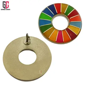 15 년 공장 맞춤형 지속 가능한 개발 목표 (SDG) 배지 레인보우 배지 선물 옷깃 핀