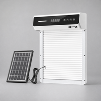 Porte automatique pour poulailler à énergie solaire 48V avec batterie sodium-ion, minuterie LCD, cadre en alliage d'aluminium, étanche