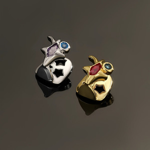 Grillz en forme de cœur pour un seul dentier, plaqué or 18 carats avec incrustation de zircon, unisexe, pour usage quotidien - Product Image 2