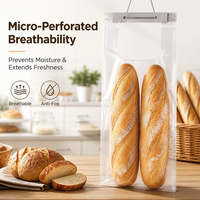 Sacs à pain en LDPE micro-perforés sur mesure, type gilet, pour boulangerie, emballage alimentaire, sacs à pain en wicket pour chaîne d'épicerie, vente en gros