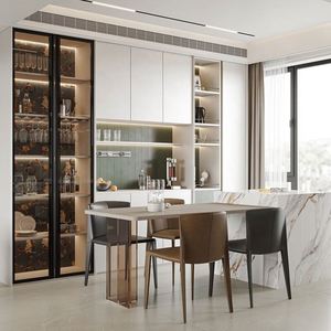 Contemporary Minimalist Modern <b>Sideboard</b> for <b>Kitchen</b> Strong Storage Eco-Friendly Modular Design Durable MDF Wood for Home Use - Product Image 3