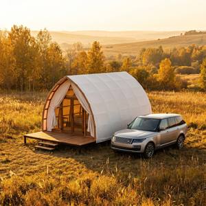 Tenda Glamping Besar Anti Api dan Tahan Air Sailboat Carriage Tent 900D Oxford dengan Rangka Baja - Product Image 5