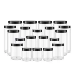 In Stock 50ml -1000ml Wide Mouth Plastic Food Jars Clear Pet Jar Plastic Jars With Lid