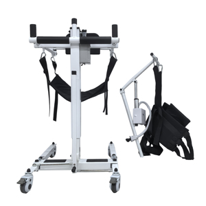 Sit-to-stand elettrico per sedia a rotelle con imbracatura per paziente regolabile in altezza - Product Image 2