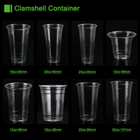 Gobelet transparent en PLA/PET personnalisé avec logo imprimé, 16 oz, réutilisable, jetable, pour café, jus, fêtes, avec couvercle