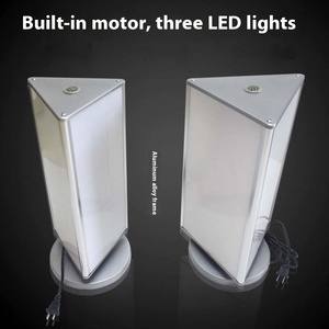 Hợp kim nhôm bền LED hiển thị lightbox dọc ba mặt xoay quảng cáo vỉ treo cài đặt máy tính để bàn - Product Image 4