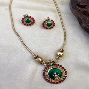 Ready to Sale <b>Gold</b> Plated Copper Studded Handcrafted Enamelled <b>Jewellery</b> <b>Set</b> with Fashionable Style <b>Jewellery</b> <b>Set</b> - Product Image 1