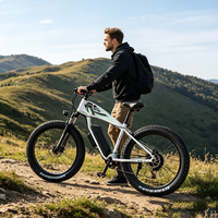 Vélo de montagne électrique tout-terrain à pneus larges de 26 pouces, moteur central, frein à disque 48V, batterie au lithium