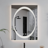 Cermin Pintar LED Sensor Sentuh Persegi Panjang untuk Kamar Mandi, Cocok untuk Hotel, Dijual Murah