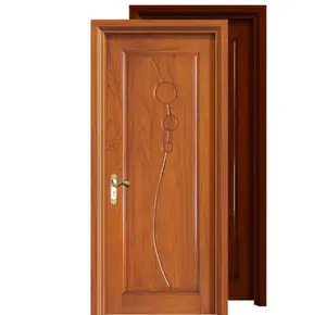 Porte composite finie HPL en placage de bois design de luxe Portes intérieures de chambre à coucher prémontées