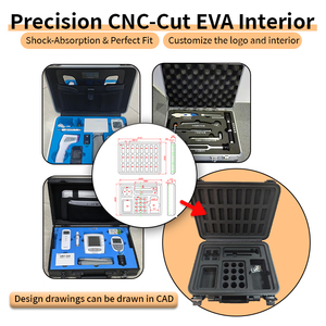 Tùy chỉnh cứng Carry trường hợp nhôm magiê hợp kim hiển thị với vàng màu xanh lá cây màu sắc EVA OEM hỗ trợ cho các công cụ và thiết bị - Product Image 5