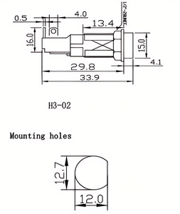 Fornitura all'Ingrosso Portafusibili Elettrici Hinew FBH02 5x20mm 10A 250V 10kA in Lega di Rame Protezione Circuito Nero Montaggio - Product Image 6