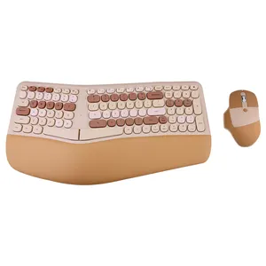 OEM fabrika toptan özel kablosuz tam boy ergonomik klavye ve fare combo insanlar için uygun