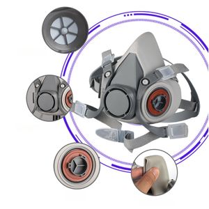 Masker <span class=keywords><strong>Respirator</strong></span> Setengah Wajah yang Dapat Bernapas, Dapat Digunakan Kembali, dan Dapat Dicuci dengan Perlindungan 3 Lapis untuk Debu Tekstil dan Gas - Product Image 5