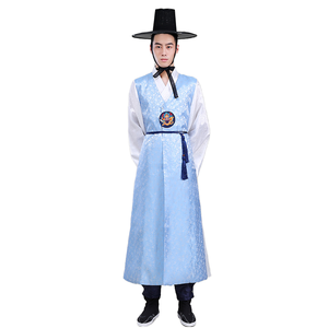 Tenue <span class=keywords><strong>traditionnelle</strong></span> <span class=keywords><strong>coréenne</strong></span> Hanbok pour hommes, robe longue ancienne de cour, costumes d'Halloween pour spectacles de minorités ethniques - Product Image 1