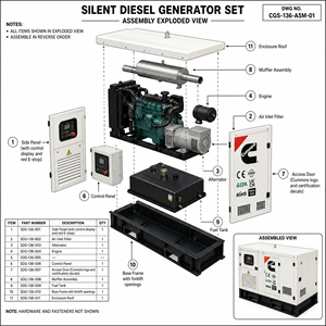 Generadores Eléctricos Diésel de 50Hz, 40kw, 50kva, 50kw, 60kva, 60kw, 75kva, Silenciosos, con Certificaciones PEA, EAC, CE, UKCA, SONCAP, RoHS, Cummins, Weichai, Yuchai - Product Image 5
