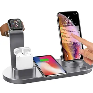 Dock per stazione di ricarica per caricabatterie wireless 4 in 1 per iphone per airpods