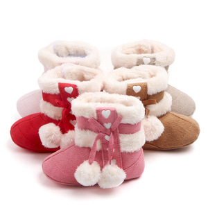Hiver vente chaude bébé bottes <span class=keywords><strong>de</strong></span> neige nouveau bébé pré-walker chaussures pour filles avec mignon boules <span class=keywords><strong>de</strong></span> poils - Product Image 2