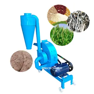 Wholesale farming animal feed grains rice husk hammer mill wet straw crushing machine for sale