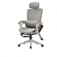 Chaise de bureau ergonomique en nylon avec support lombaire, confortable pour une utilisation prolongée, idéale pour la maison, inclinable, pour hommes et dortoirs