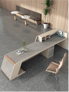 Mostrador de tablero de melamina de diseño moderno de alta calidad Mostrador de recepción de salón de recepción - Product Image 2