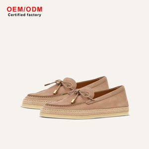 Mocasines Modernos de Cachemira Premium para Hombre, con Plataforma de Yute, Diseño Minimalista con Lazo Dorado, para Verano - Product Image 1
