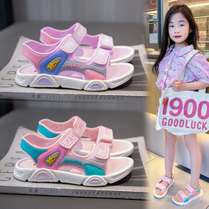 Spor yeni yazlık terlik tatlı prenses çocuk yumuşak taban ayakkabı sevimli mor erkek ve kız sandalet ayakkabı çocuk Boys - Product Image 4