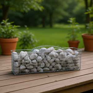 Canasta de Gabiones D0100H7L5CJ 100X70Cm, Contenedor de Almacenamiento de Alambre de Acero Galvanizado Plateado, Estilo Industrial, de Una Sola Capa - Product Image 2