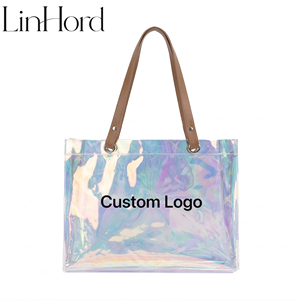 <span class=keywords><strong>Bolsa</strong></span> de Mano de PVC con Logotipo Personalizado al por Mayor, <span class=keywords><strong>Bolsa</strong></span> de Playa Impermeable con Decoración de Letras para <span class=keywords><strong>Mujer</strong></span>, para Viajes Diarios y Compras - Product Image 1