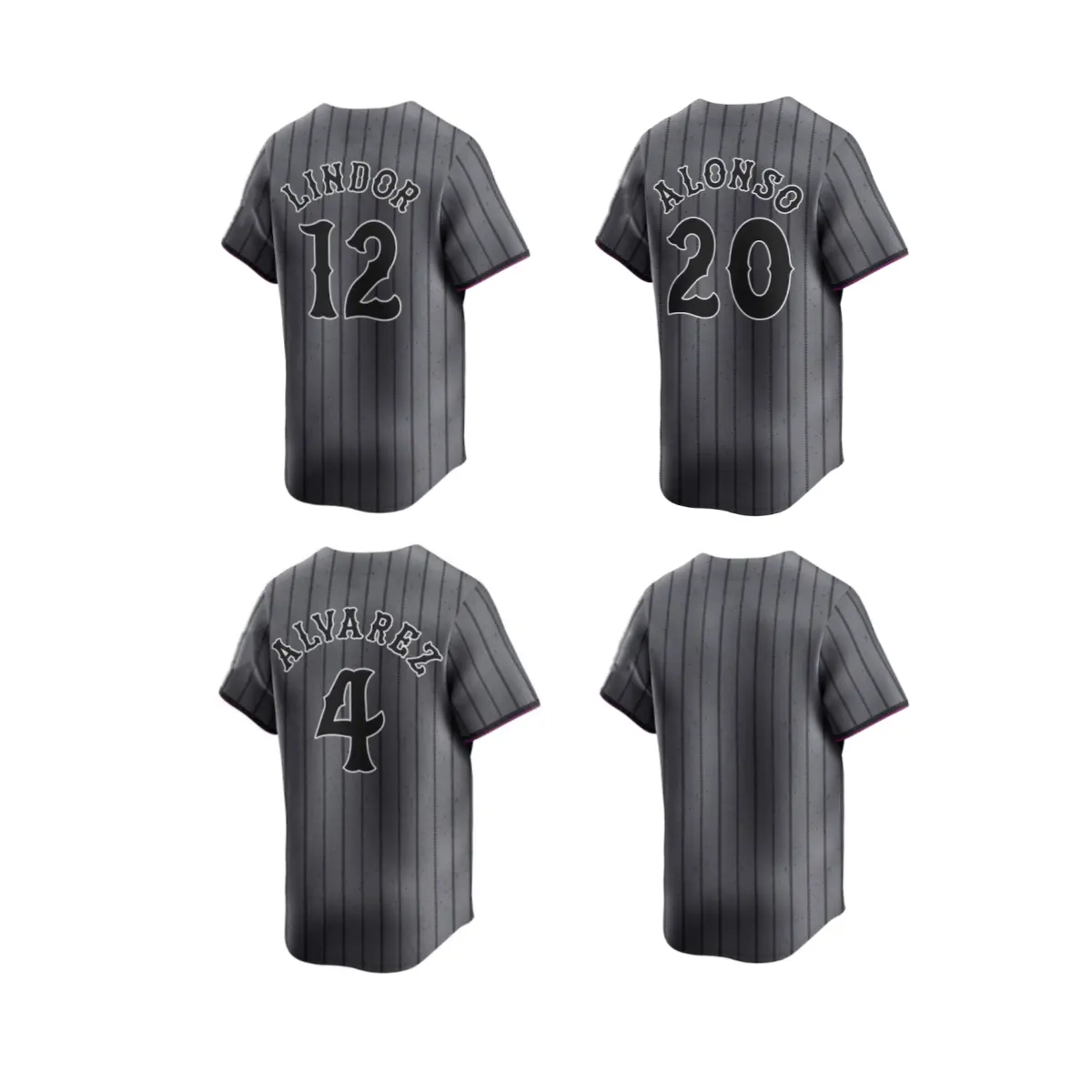 2024 City Connect Custom Name Number Stitched Baseball Jerseys New York 20 Alonso 12 Francisco Lindor 4 Alvarez