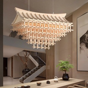 Modern Chinese Style Pendant <b>Light</b> Zen-Inspired <b>Tea</b> Room and Restaurant Chandelier for Hotel Lobby Villa Bar Lighting - Product Image 5