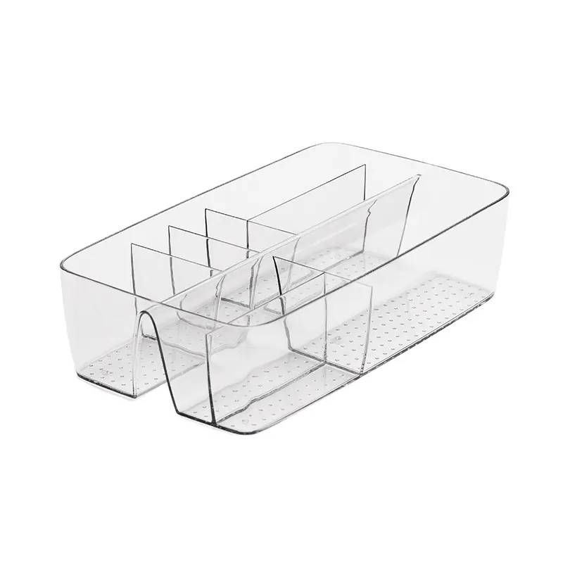 Multi functional Drawer Storage Basket Transparent Plastic PET Desktop Small Objects Makeup Storage Box