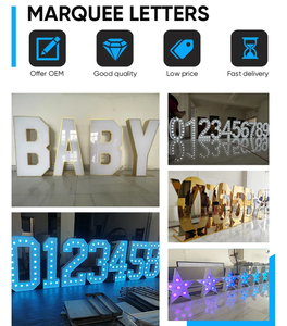 Bán Buôn Trang Trí Đám Cưới Varsity Phông Chữ Đèn Marquee Thư LED Số Lớn Khổng Lồ Ánh Sáng up Chữ Led Marquee Chữ - Product Image 4