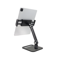 Support de tablette rotatif à 360 degrés en aluminium, support de téléphone de bureau réglable sur deux axes, support métallique stable pour iPad Pro de 4 à 12,9 pouces