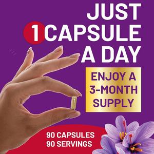 Extraits de plantes de safran de qualité supérieure, 90 capsules pour l'humeur et l'énergie, extrait de safran à base de plantes, capsules de safran - Product Image 5