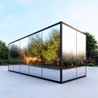 Villas victoriennes rectangle de luxe préfabriquées surface miroir verre trempé maison conteneur préfabriquée pour hôtels maisons préfabriquées