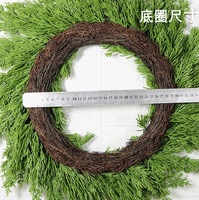 Guirlande de Noël en aiguilles de pin vertes de haute qualité, décoration de fête de remise de diplôme, 50 cm, plastique, lin, durable, imperméable, pour porte d'entrée