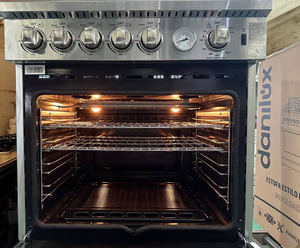 Cuisinière à gaz encastrable en acier inoxydable à 5 brûleurs avec <span class=keywords><strong>four</strong></span> de 120 L et grill pour la maison, les appareils électroménagers commerciaux et les grandes cuisines - Product Image 3