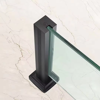 Système de garde-corps en verre en acier inoxydable noir avec connecteur rotatif Colonne de clôture coupe-vent pour balcon extérieur