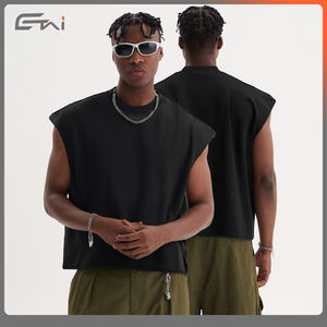 <span class=keywords><strong>Canottiera</strong></span> <span class=keywords><strong>sportiva</strong></span> con bordo grezzo personalizzata senza maniche t-shirt oversize Streetwear <span class=keywords><strong>canottiera</strong></span> croppata francese da palestra da <span class=keywords><strong>uomo</strong></span> - Product Image 2